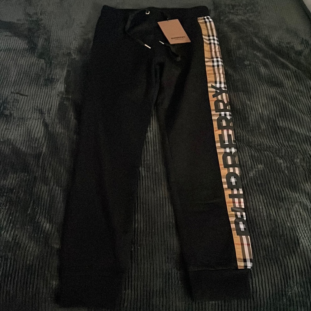 Black Burberry joggers